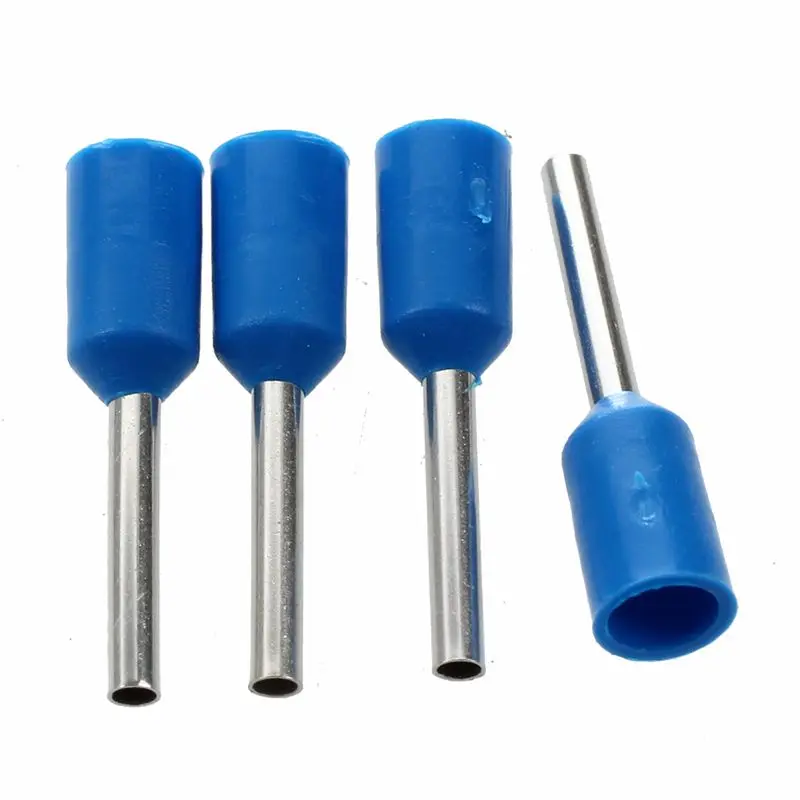 Синий ПВХ рукав изолированный Pin обжимные клеммы разъем для 21 AWG 1000 шт|Терминалы| |