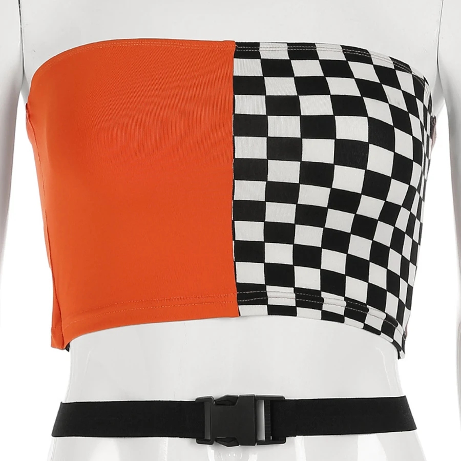 Женский жилет с прострочкой летняя одежда без бретелек уличный короткий для