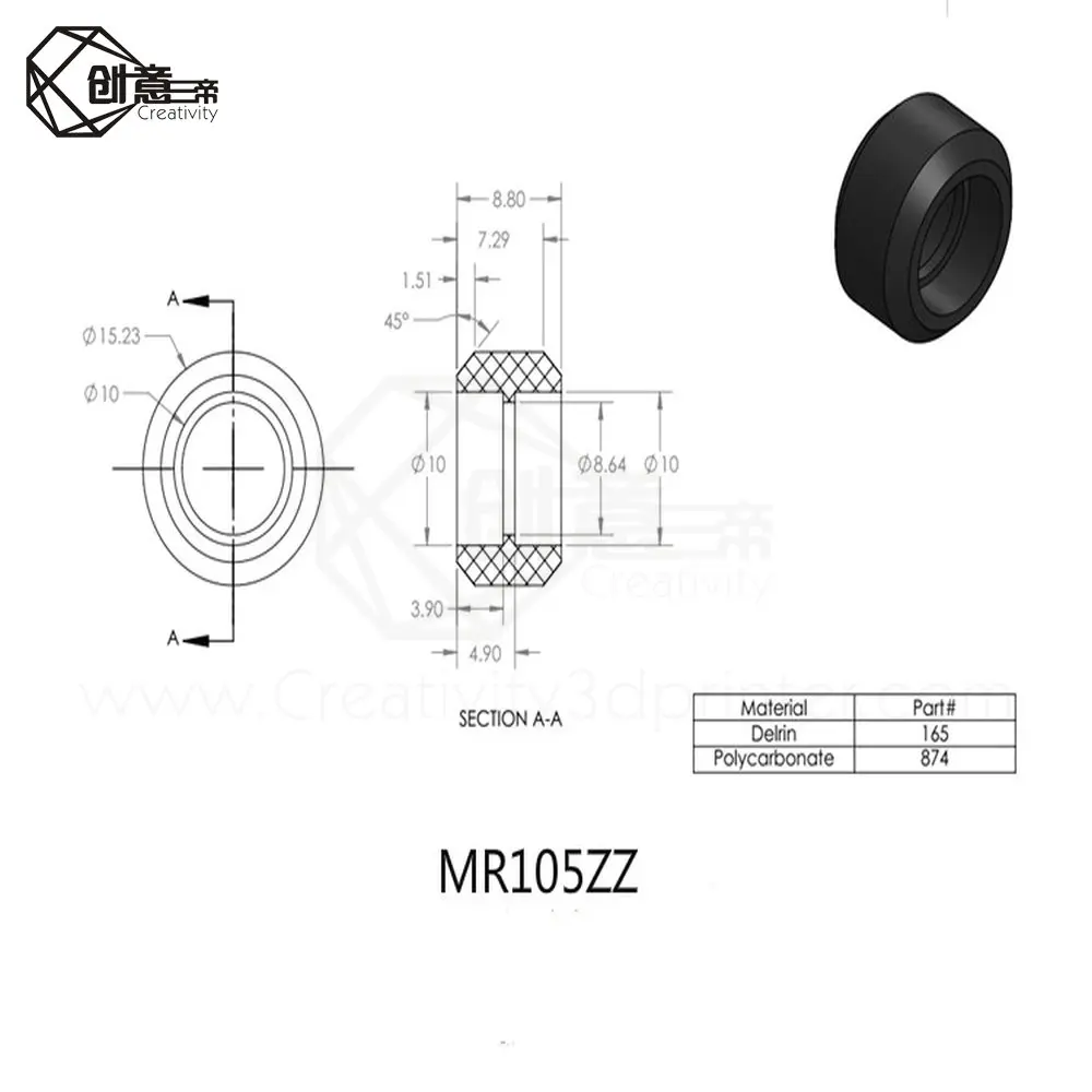 CNC Openbuilds пластиковые колеса POM с 625zz MR105zz направляющий шкив шестерни пассивное