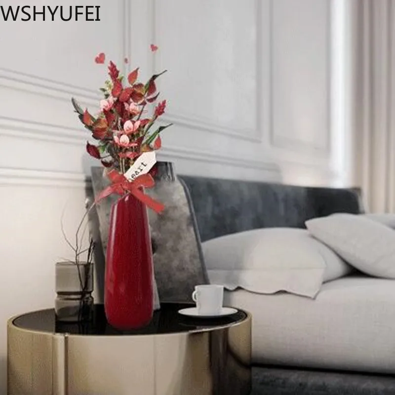 Красная креативная керамическая ваза в новом стиле высококачественные