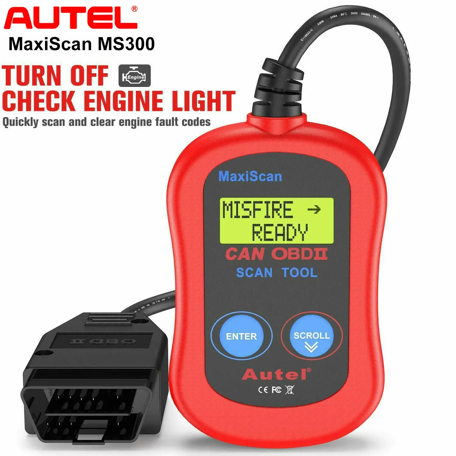 Autel MaxiScan MS300 OBD2 сканер диагностический Ferramentas Automotivas Para Carros|Диагностические