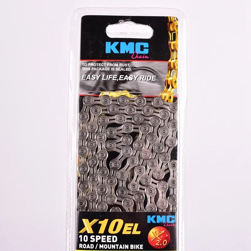 Kmc цепь x8 x9 x10 x10sl x11 x11sl Золотая Серебряная цепь mtb дорожный велосипед для shimano цепь 8 9 10 11 скорость 116л цепь велосипед