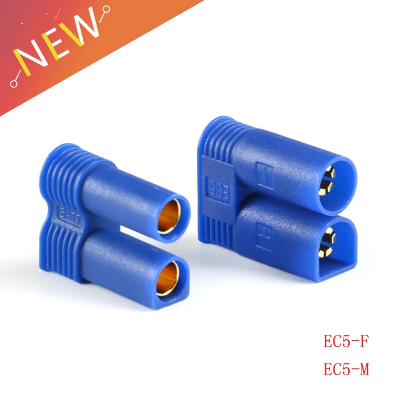 1 пар/лот EC5 разъем 5 мм Bullet коннектор 10A RC LiPo батарея зарядный адаптер M/F Разъем для