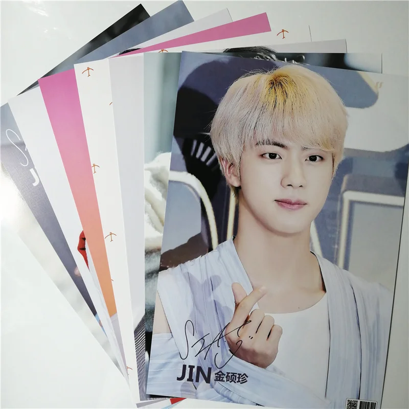 8 *(42x29 см) Новые плакаты Bangtan Boys Kim Seok Jin наклейки на стену подарки KPOP постеры Eat