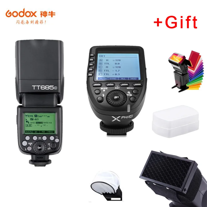 Беспроводная вспышка Godox TT685 TT685C 2 4G TTL HSS + Xpro C передатчик триггер для Canon 80D 800D 70D 700D