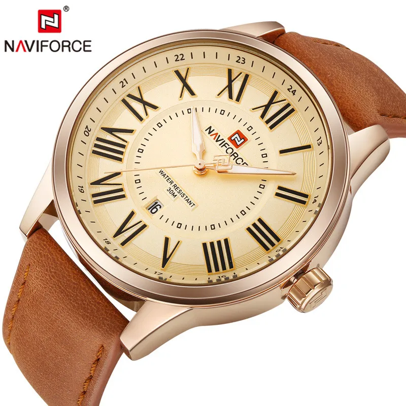 Часы наручные NAVIFORCE Мужские кварцевые в стиле милитари спортивные брендовые