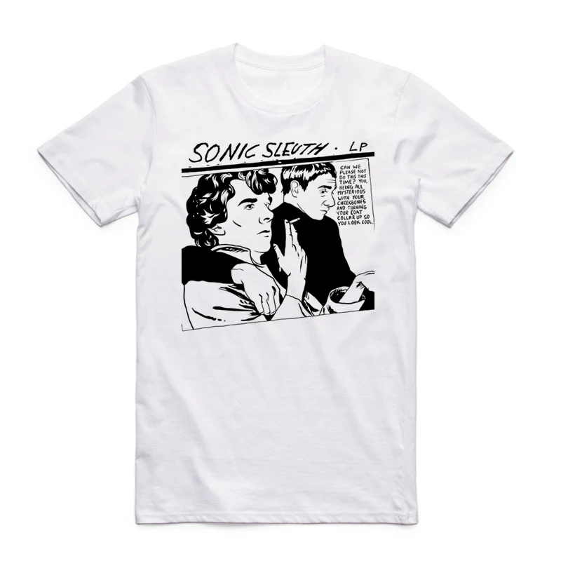 Asian Size Printing Sonic Youth T-shirt Summer Casual O-Neck Short Sleeve Punk Rock Band Tshirt HCP4381 | Мужская одежда