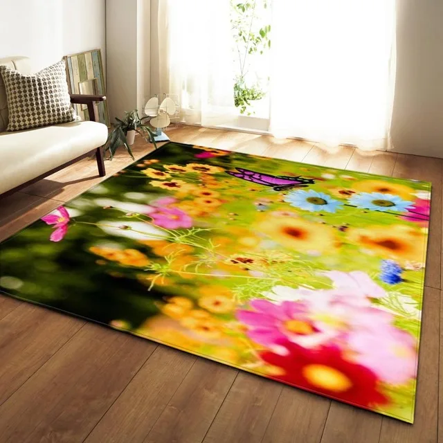 

11 Kinds Flowers Large Carpets Romantic Rose Big Parlor Mat Soft Flannel Sunflower Rugs Home Decorative For Living Room Bedroom