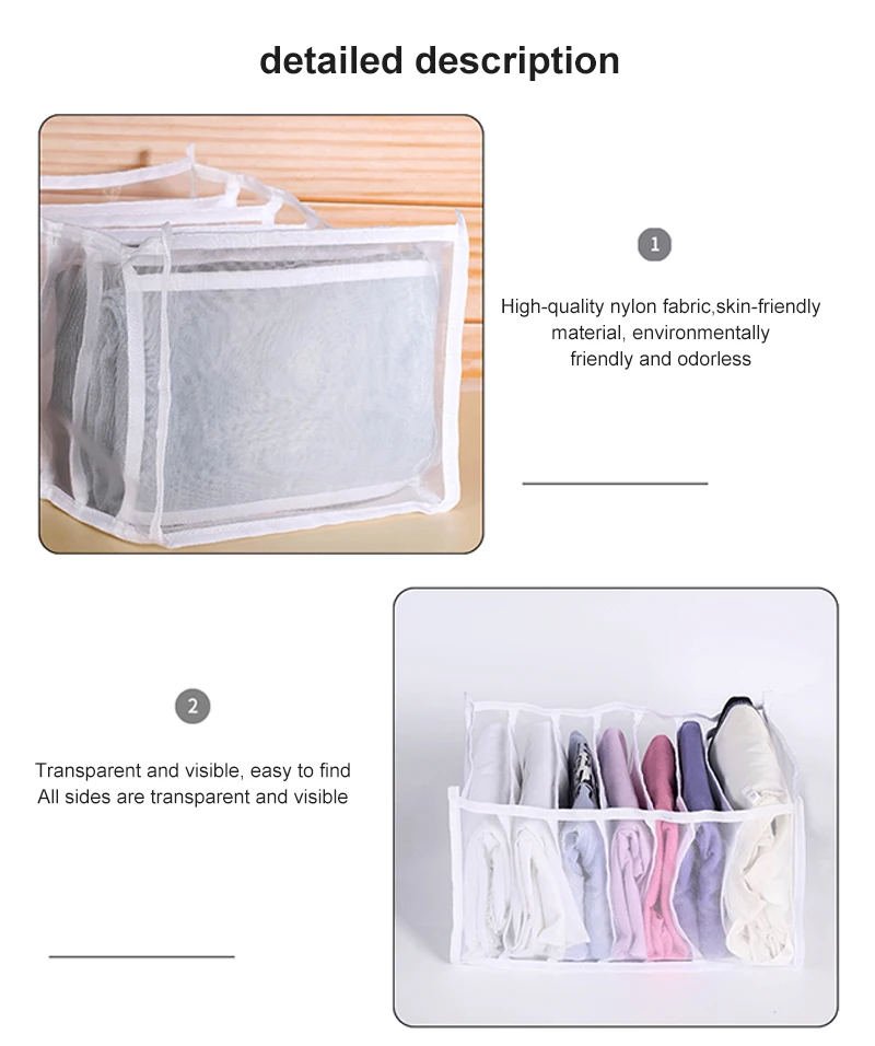 

Nylon Mesh Underwear Storage Box Foldable Panties Storage Drawers Clothes Separated Finishing Box Toilet Paper Organizer