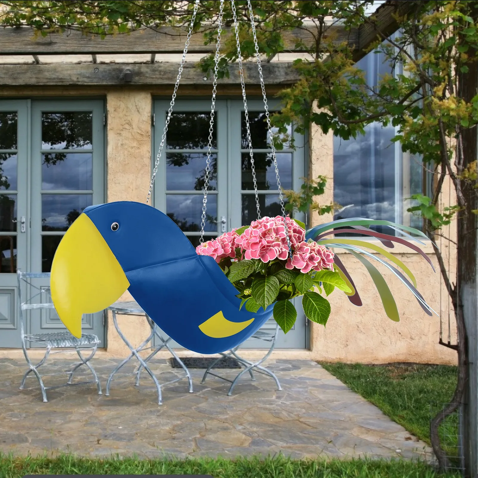 

Bird Flower Pot Parrot Flower Pot Creative Hanging Flower Pot Red Man Parrot Plant Stand Flying Flower Pot Home Decoration