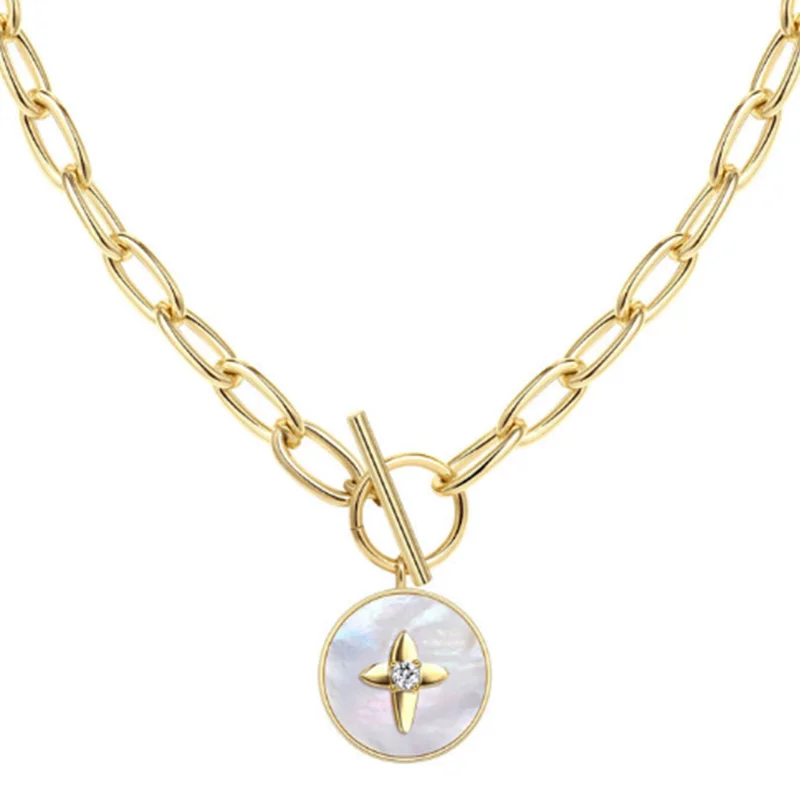 Натуральное Круглое Белое жемчужное ожерелье с металлической цепочкой для жены