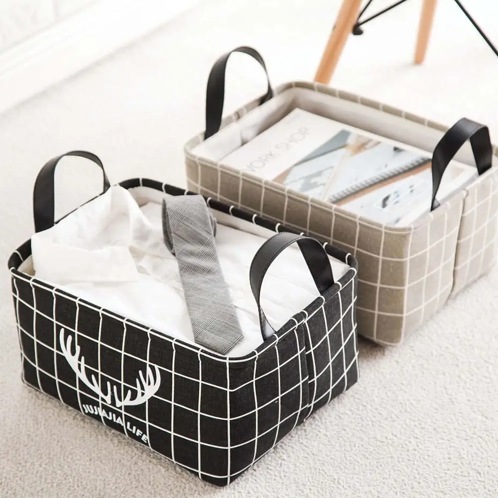 

Портативная корзина для одежды из хлопка и льна