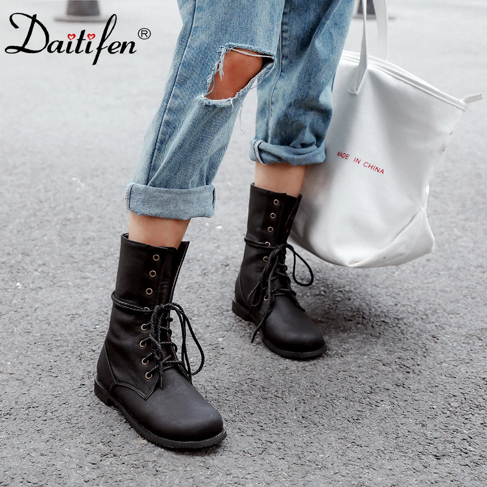 Брендовые Модные женские современные ботинки новые зимние ботильоны с круглым