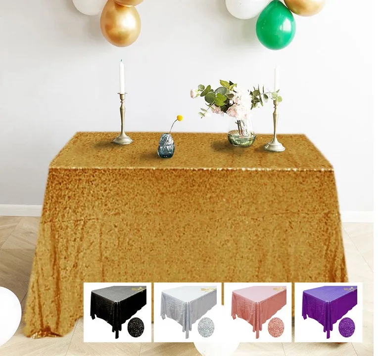 Горячая Распродажа темно Золотая скатерть с блестками 48x72 дюйма прямоугольной