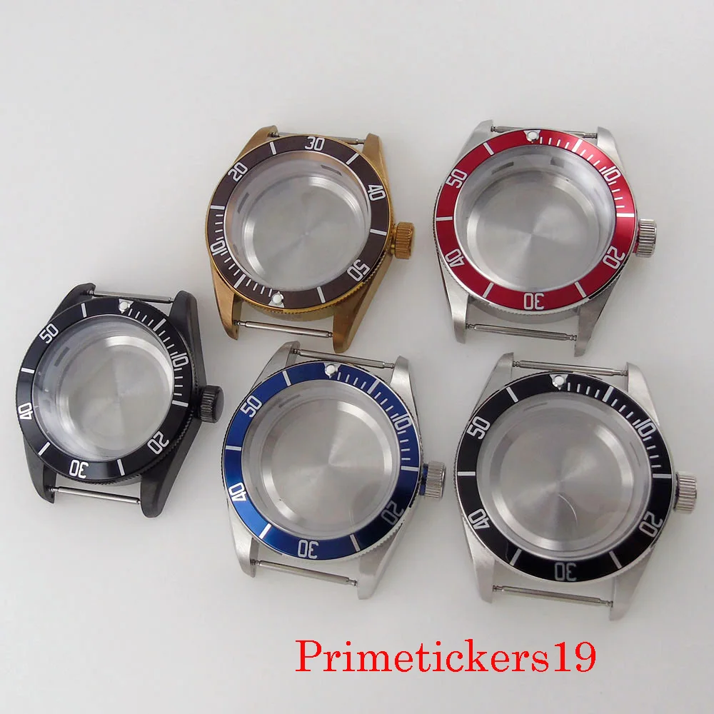 Fit NH35 NH36 MIYOTA 8215 ETA 2836 MINGZHU 2813 Movement41mm Stainless Steel Black PVD Bronze Plated Watch Case Sapphire Glass