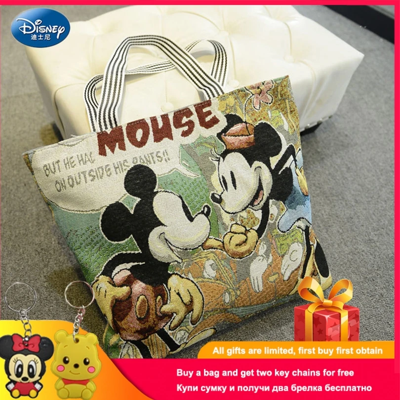Модная сумка-мессенджер Disney 2019 Сумка с Микки и Минни Холщовая Женский мультяшный