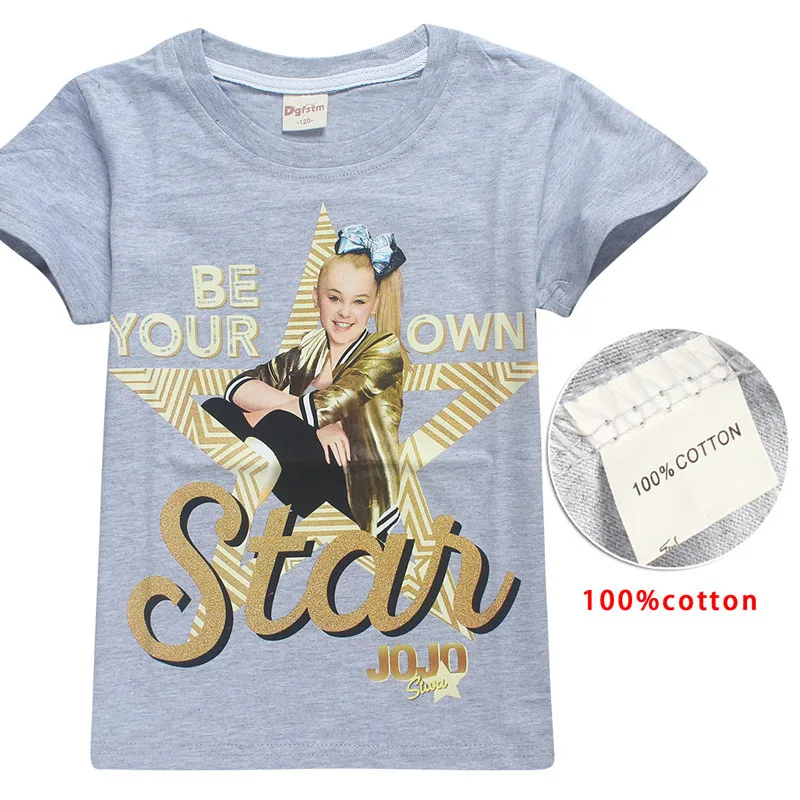 8361 grey От 5 до 12 лет JOJO Siwa/детская футболка для девочек футболка с короткими рукавами мягкая хлопковая одежда для подростков Детские футболки, одежда для девочек - Цвет: 8361 grey