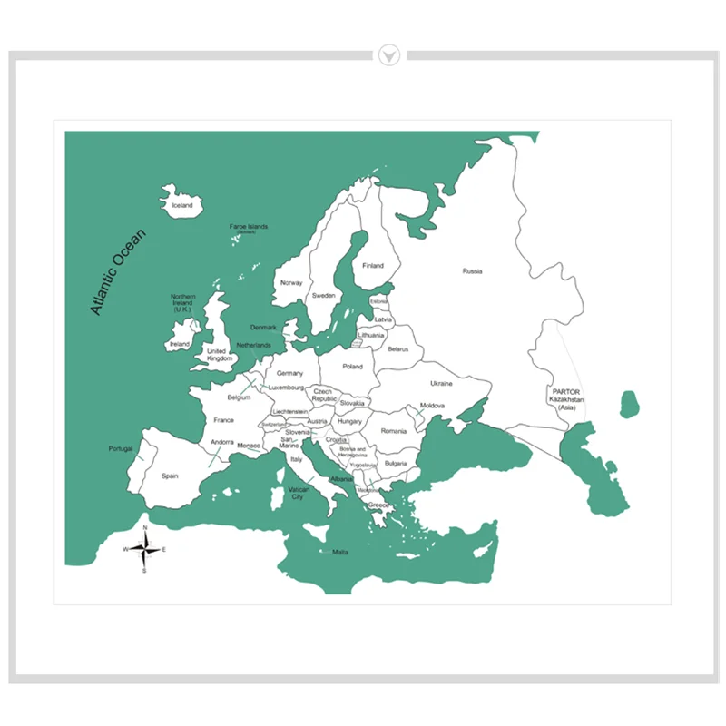 Деревянная головоломка, Карта Европы, геометрические материалы Монтессори, Дошкольная культура, Обучающие ресурсы, оборудование для ранне... от AliExpress RU&CIS NEW