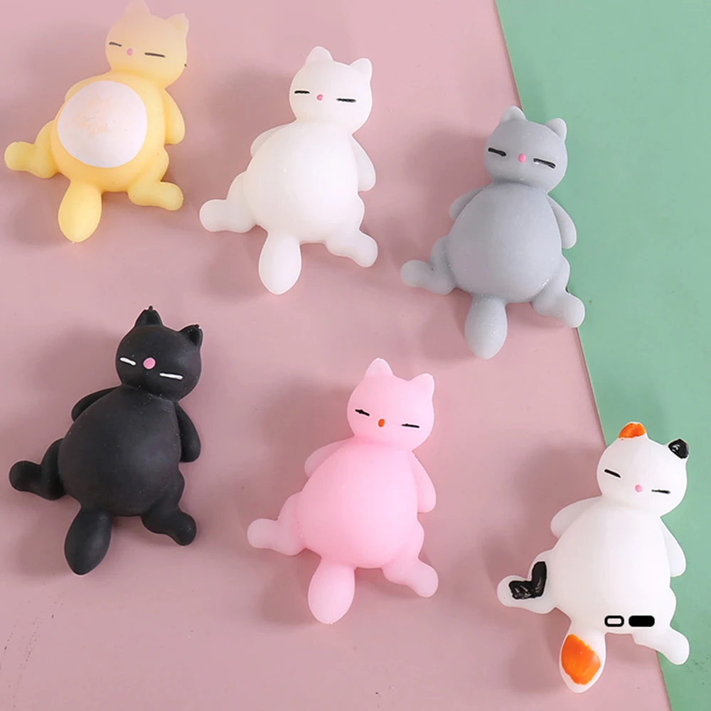 

3pc Mini Squishy Cute Cat Antistress Ball Squeeze Rising Soft Sticky Stress Relief Toys Funny Gift mochi Toys