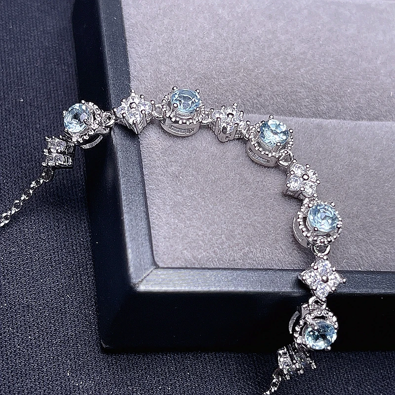 

New natural Topaz bracelet, simple and fresh, special benefits, 925 sterling silver is not sensitive and colourless