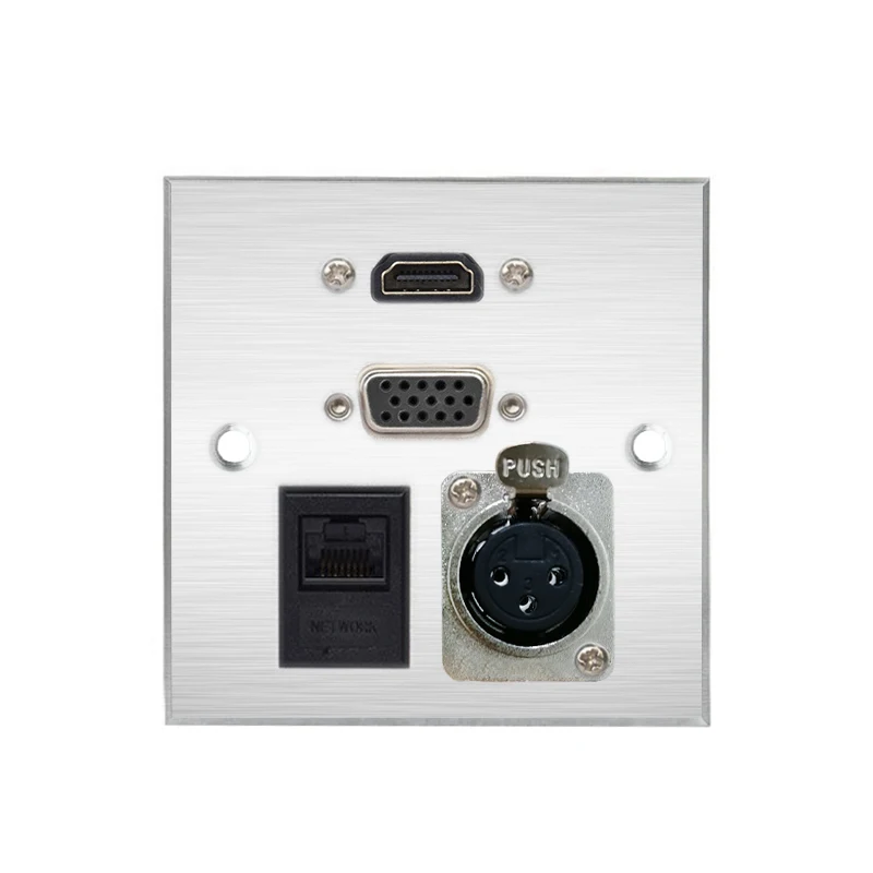 Панель из алюминиевого сплава 86 разъемов Vga Hdmi 3pin Xlr Rj45 сетевой домашний