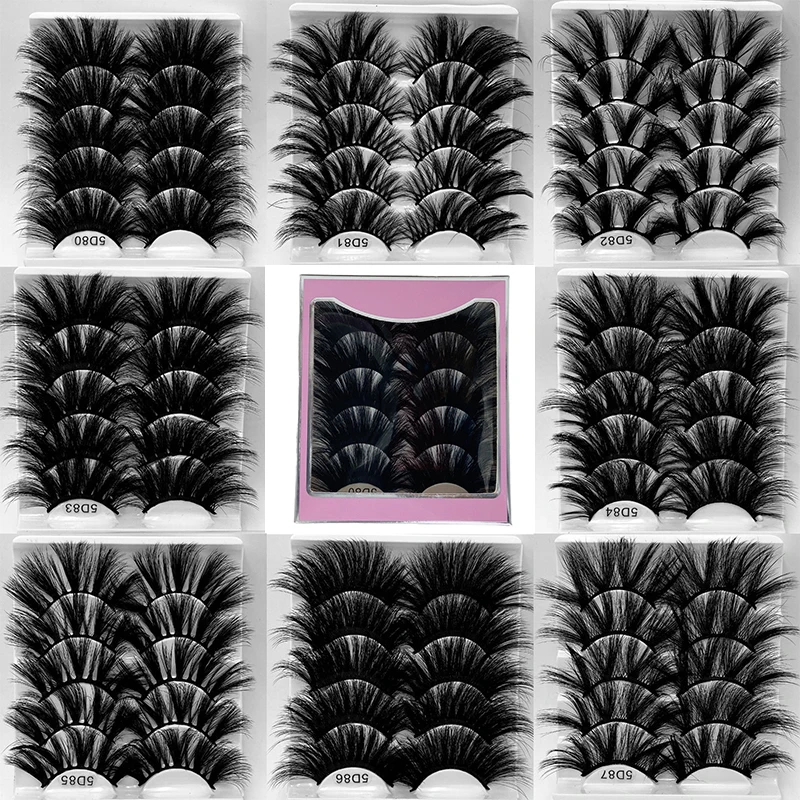 

5Pair/set Fluffy Lashes 25mm 3d Mink Lashes Long Thick Natural False Eyelashes Lashes Vendors Makeup Mink Eyelashes