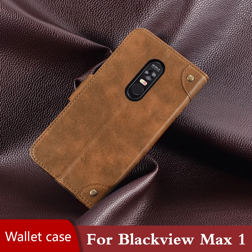 Чехол книжка для Blackview Max 1 из искусственной кожи Силиконовый противоударный