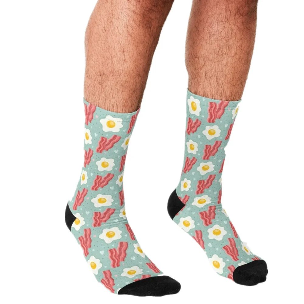 

2021 Men Socks harajuku Autumn geckos in dark brown Printed personality Happy hip hop Novelty Skateboard Crew Casual Crazy Socks