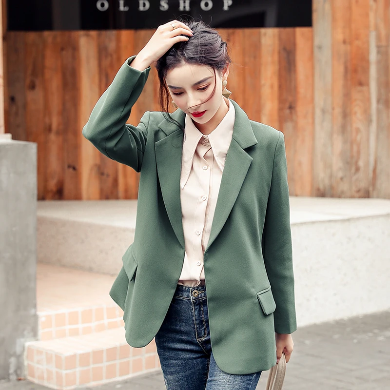 Женский офисный пиджак повседневный однотонный с поясом элегантная уличная