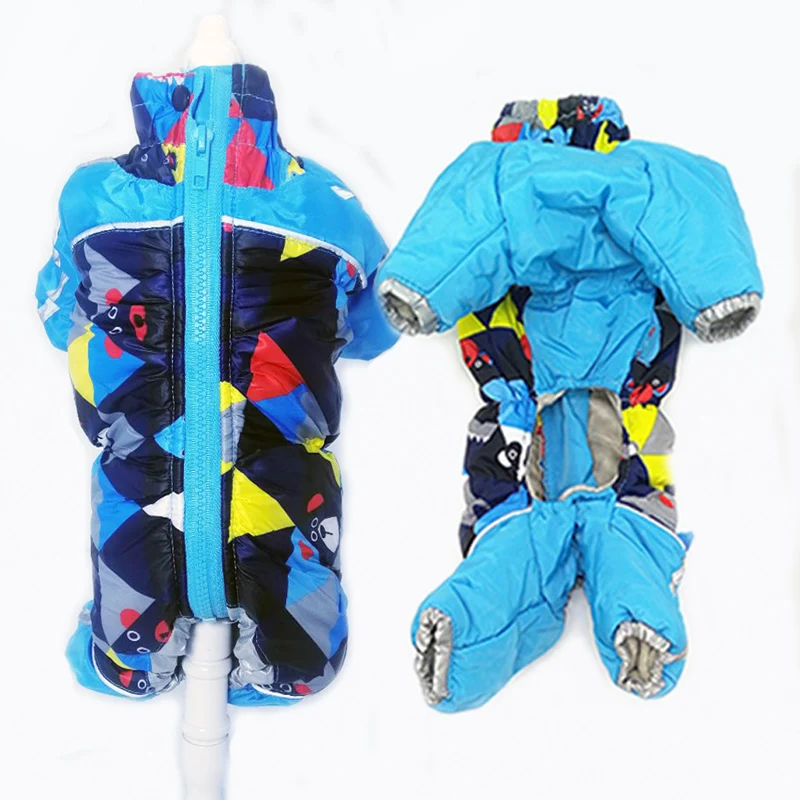 Зимний комбинезон для собак светоотражающая Одежда плотный теплый щенка