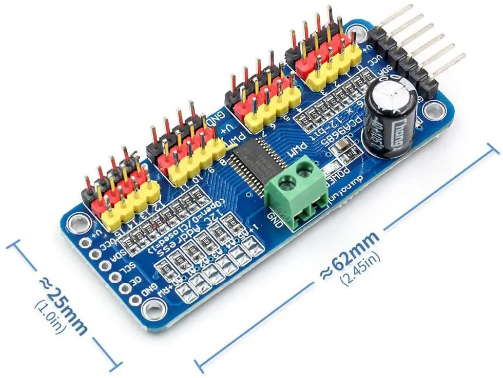16-канальная 12-битная PWM плата серводвигателя PCA9685 контроллер IIC модуль для Arduino и