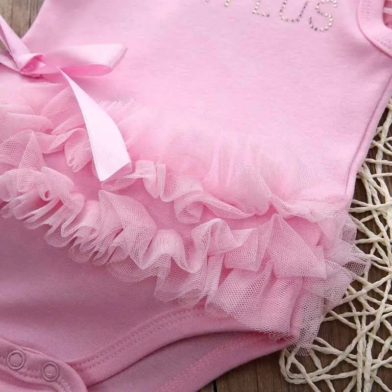 2019 одежда для маленьких девочек кружевное платье с оборками Летний комбинезон