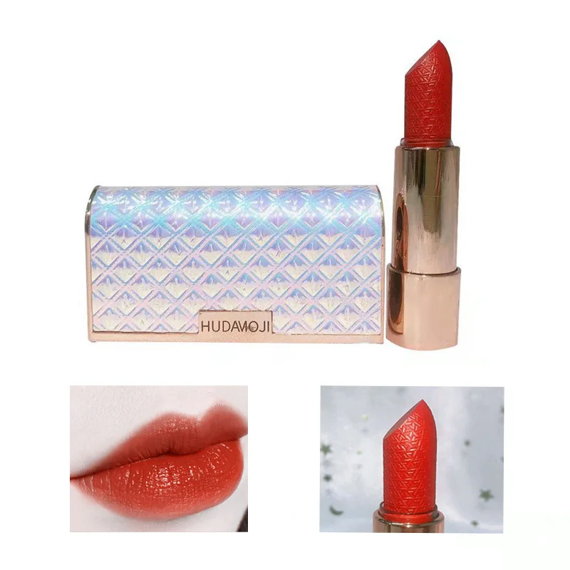 

6 Colors Velvet Matte Carved Lipstick Lasting Waterproof Non-stick Cup Koi All-match Color Beauty Lip Gloss Sexy Lady Makeup