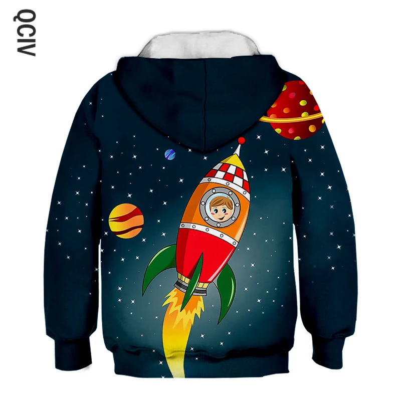 

Autumn Children 3d Hoodies Cartoon spaceman 3D print rocket astronaut Sweatshirt boy funny casual Pullover Jacket Coat Tops