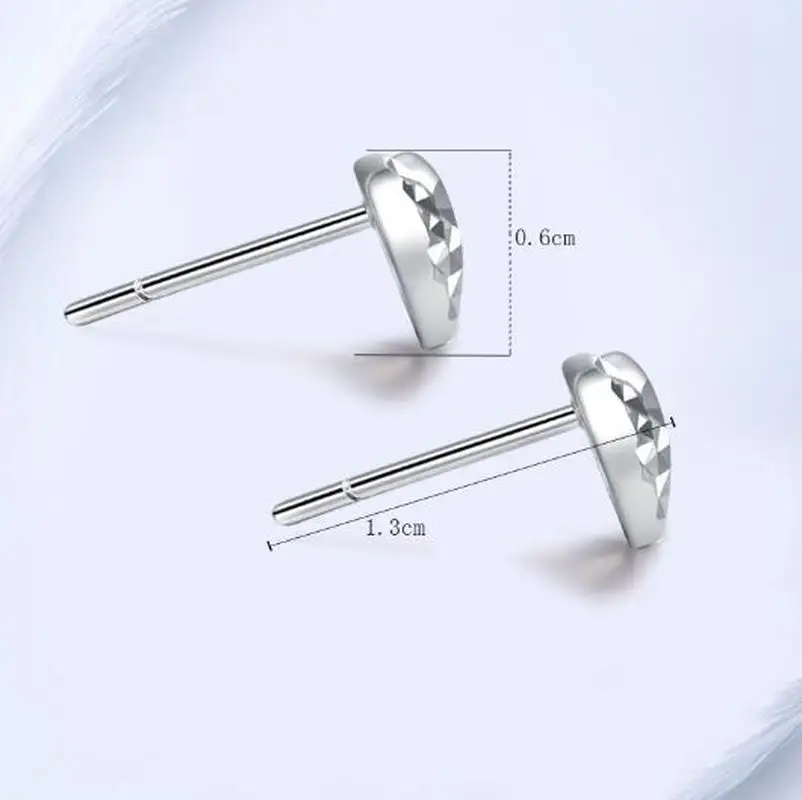 Платиновое белое Настоящее твердое Золотое сердце бриллиантовые серьги с