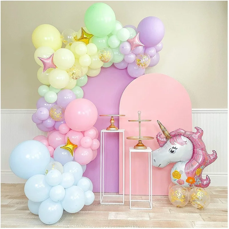 DIY Пастель единорог с радугой воздушным шаром арочный комплект День рождения