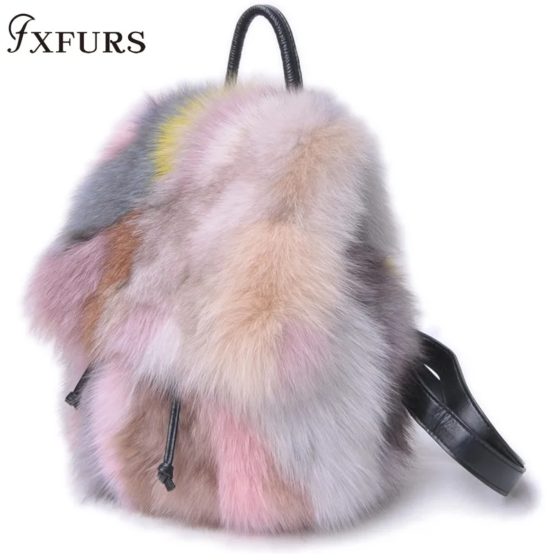 2020 New Real Fox Fur Handbags 100% Real Fur Single Shoulder Bags Colorful Genuine Leather Winter Fashion Fur Wrist Bags Luxury