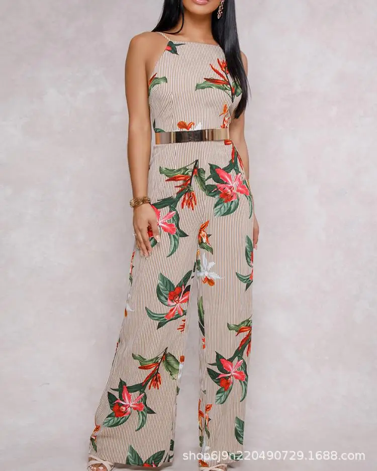 

2021 New Women's Sexy Halter Strap Wide-leg Jumpsuit