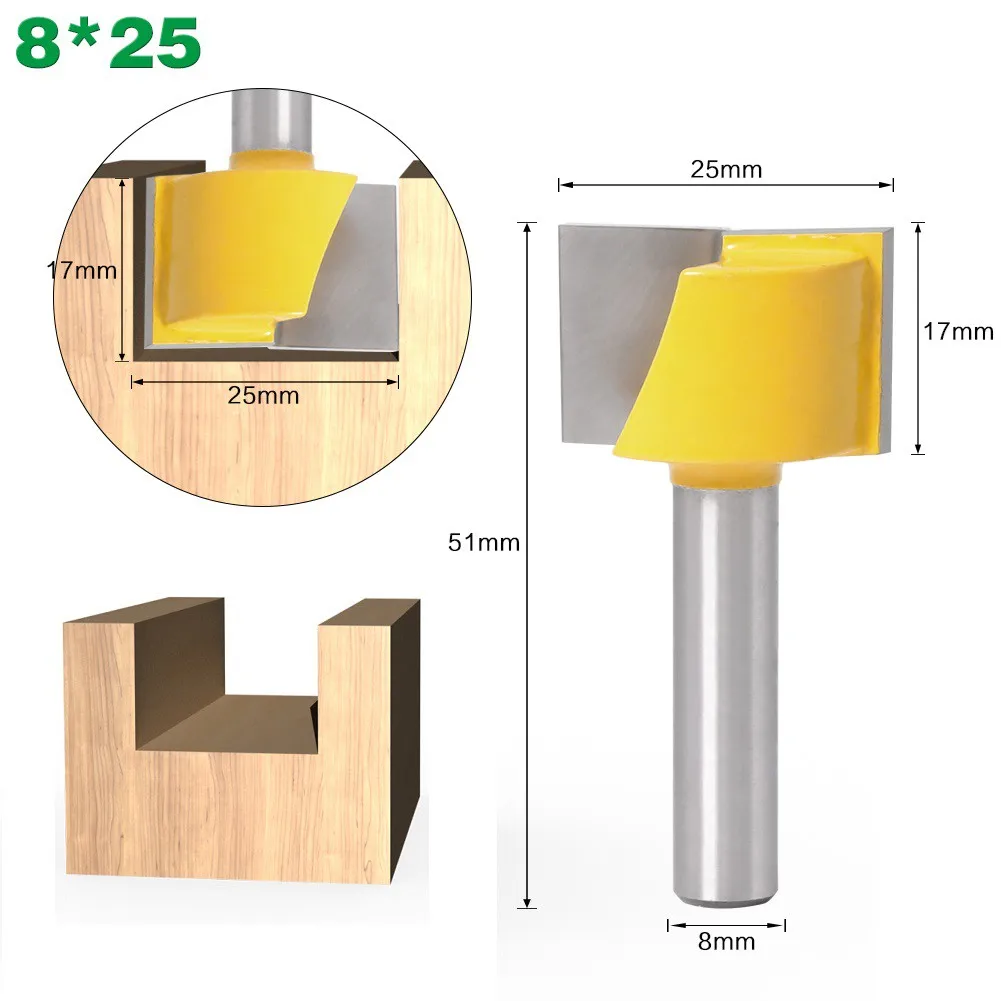 

16-25mm Surface Planing Bottom Cleaning Router Bit 8mm Shank Flush Trim Engraving Milling Cutter Carpenter Woodworking Tools