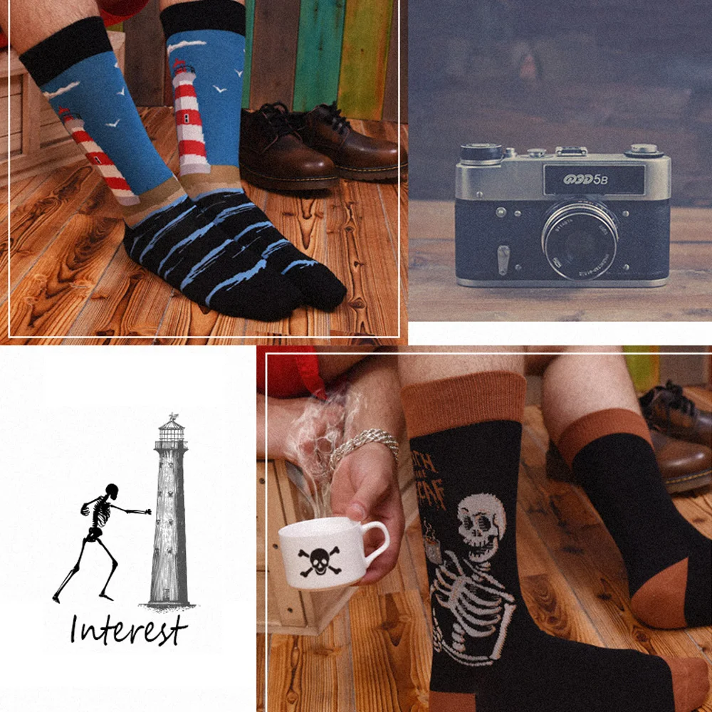 Мужские носки осень-зима 2019 забавные креативные в стиле хип-хоп с художественным