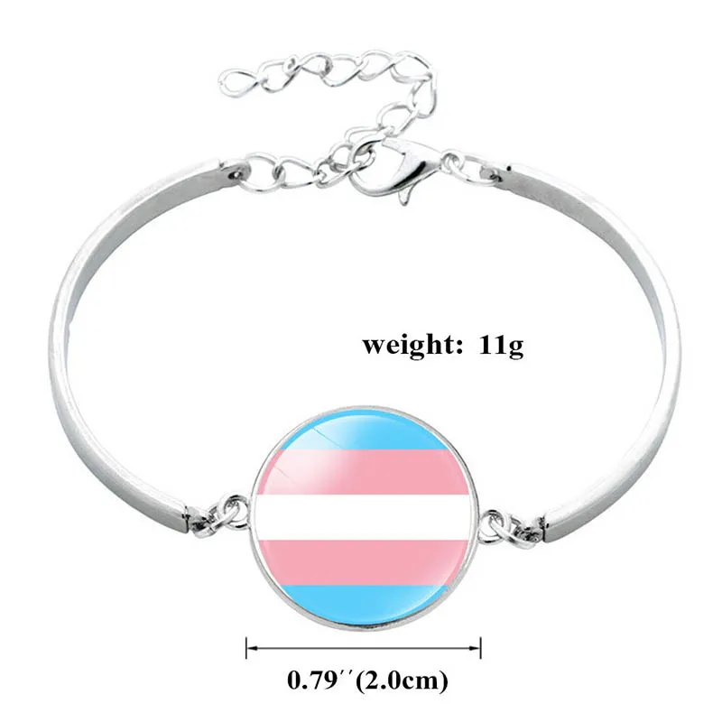 ЛГБТ сплав браслет Би Прайд 20 мм стеклянный кабошон геев гордыня Радужный Флаг с