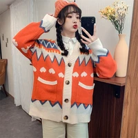 2020 autumn cute girls cardigan sweater for women long sleeve embroidery casual v neck knitwear female outdoor clothing 3 colors