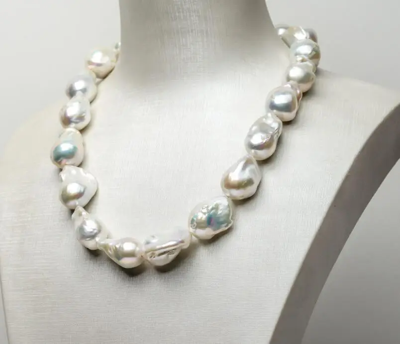 Comprar Collar De Plata De Ley 925 Con Perla De Agua Dulce, Gran Envío Gratis, Color Blanco, 17,7
