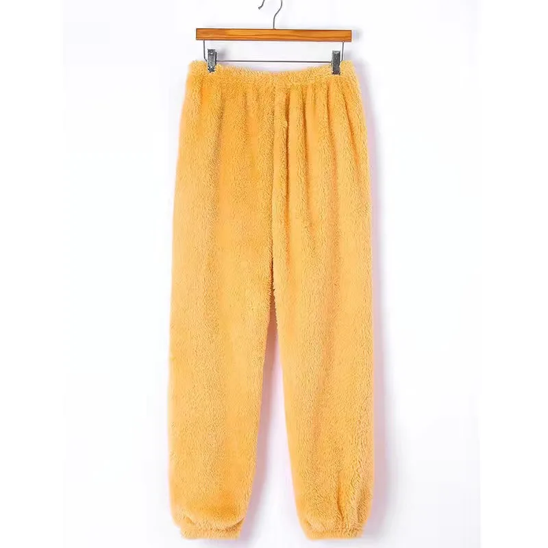 Fdfklak M-XXL Flannel Pajama Pants For Women New Thicken Warm Sleepwear Pant Loose Winter Ladie's Homewear Trousers Black White