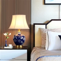 sarok led table lamp ceramic copper luxury desk light fabric bedside decorative for home dining room bed room office