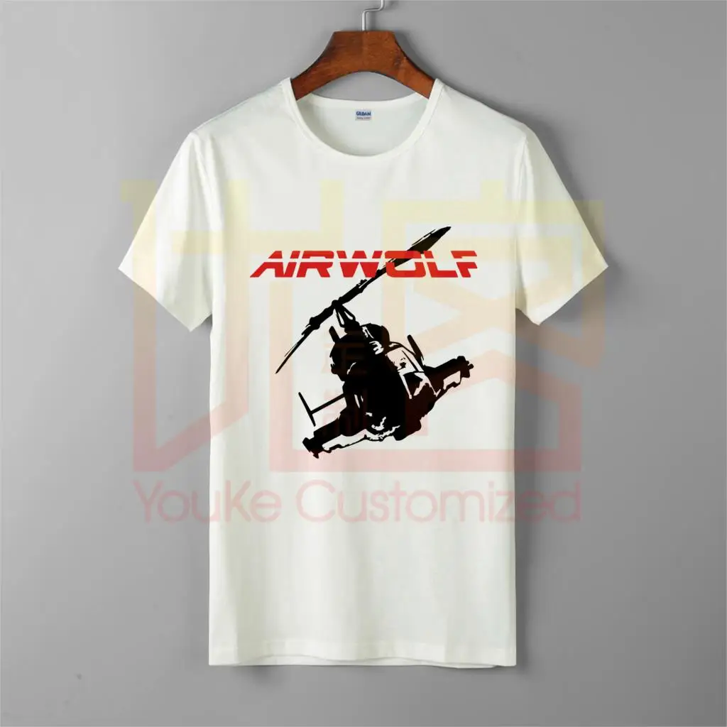 Airwolf футболка с вертолетом Ретро классика 80 ТВ шоу пилот Мода тройник Топ Мужская