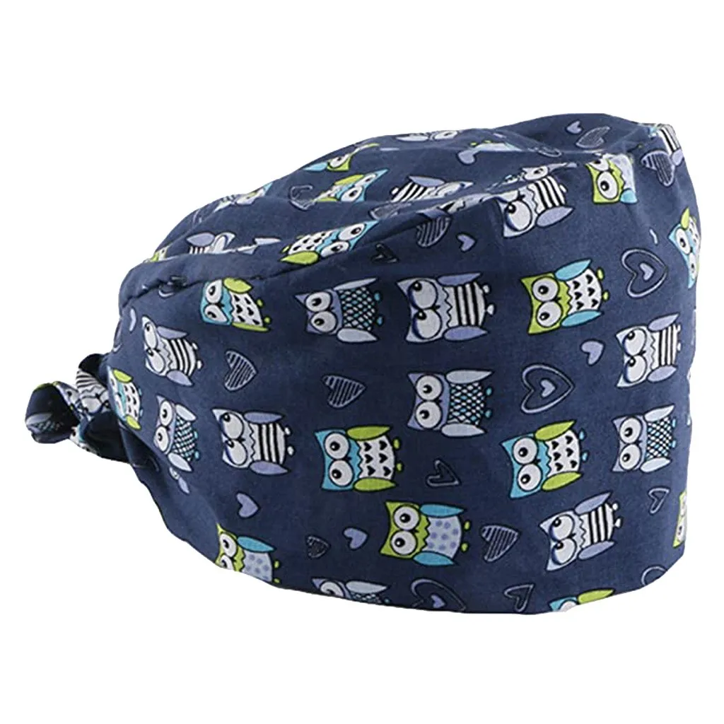 Fashion Cute Animal Print Turban Scarf Scrub Bouffant Cap With Sweatband Hat For Women/men Masque Lavable | Аксессуары для одежды