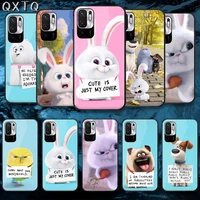 cartoon secret life of pet tempered glass phone case bag cover for xiaomi redmi note 7 8 9 10 a c t s pro k 30 40 shell soft