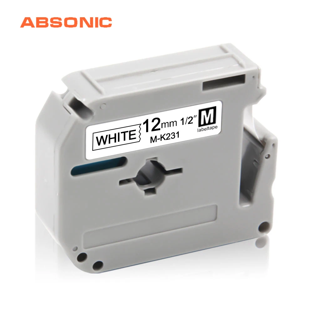 Absonic MK231 12 мм* 8 м заправка ярлык M-K231 MK-231 для Brother P-Touch PT90 PTM95 PT80 PT100 PT110 PT65 PT70 PT85 машины для ярлыков