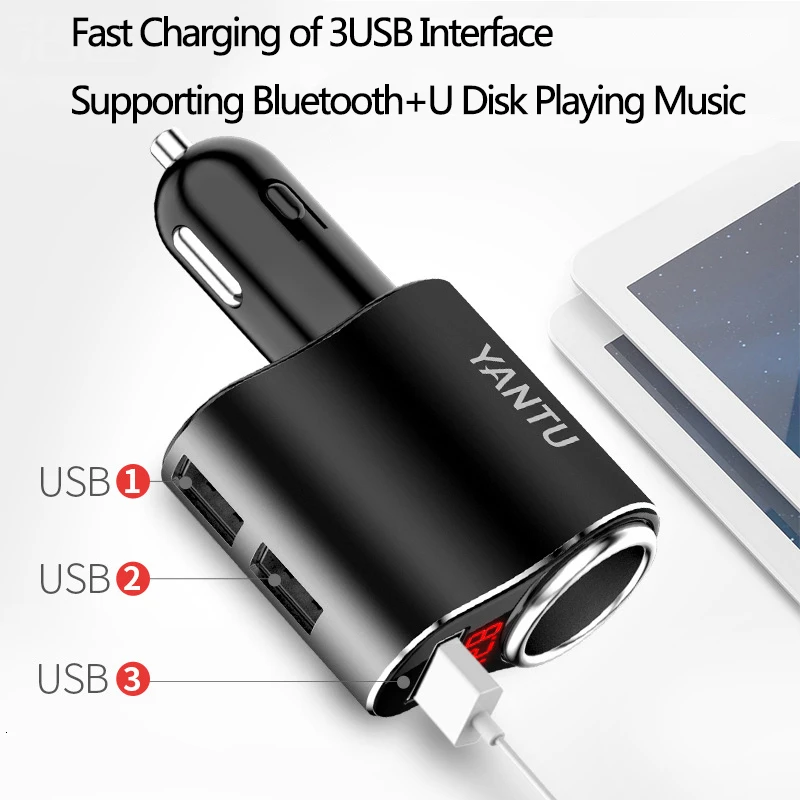 3 Порты USB адаптер для быстрого автомобильного Зарядное устройство мобильный